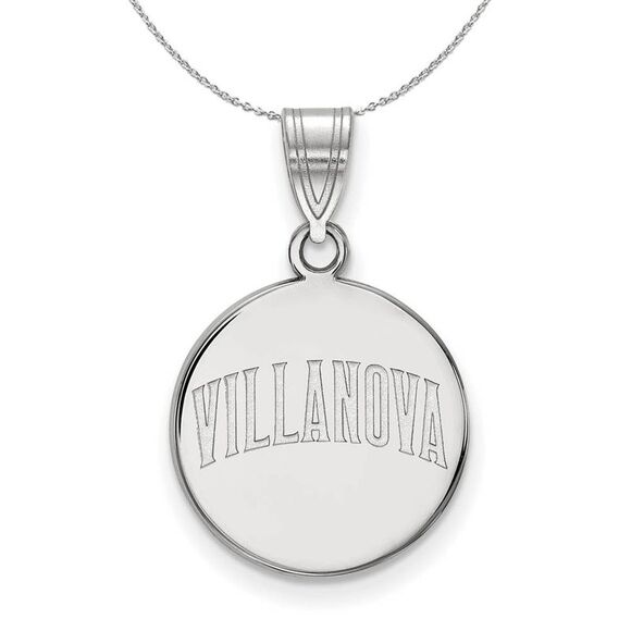 Sterling Silver Villanova U. Medium Disc Necklace - 24 Inch - Picture 1 of 8
